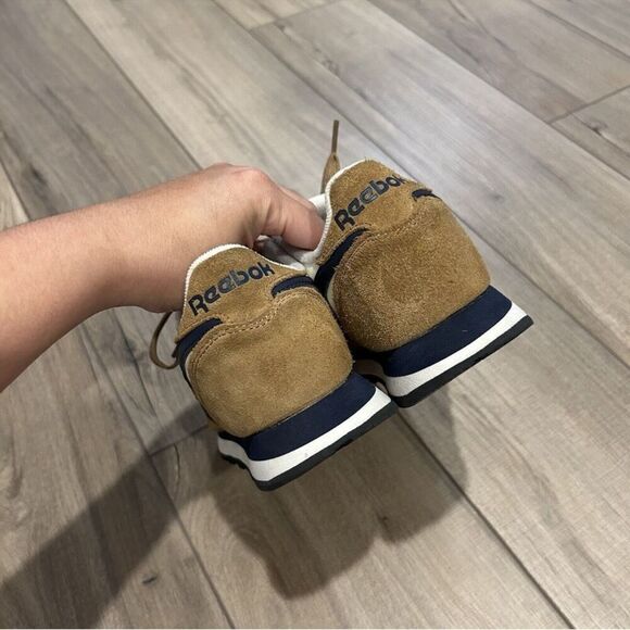 Reebok Classic Leather Low Brown Navy Size 5 Trendy Suede 622 - Picture 5 of 10